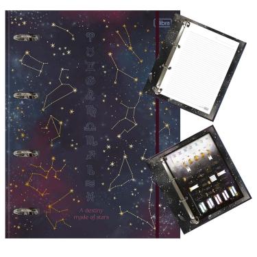 Imagem de Fichário Argolado Grande Universitário magic 80 Folhas c/ Elástico Tilibra Cadernos Fichários