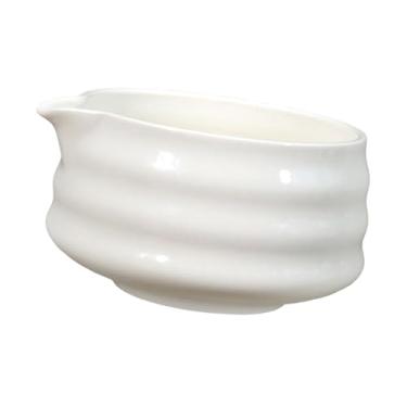 Imagem de Bothyi Ceramic Matcha Tea Bowl Matcha Mistura de porcelana versátil com utensílios de mesa de bico, Branco