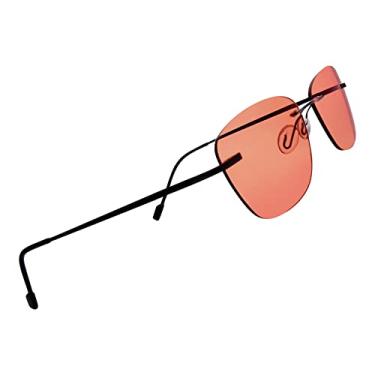 Imagem de BRADDELL FL-41 Óculos de enxaqueca rosa com sensibilidade à luz de enxaqueca sem aro para brilho de LED fluorescente, fotofobia e tensão ocular, Fl-41, Medium Small