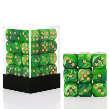 Imagem de 36 Pieces 12mm 6 Sided Mini Dice Set,Two Colours D6 Game Dice Set,6 Sided Standard Game Dice for Board Games Dice Games Classroom Teaching Dices, with Portable Gaming Box(Dark Green & Light Green)
