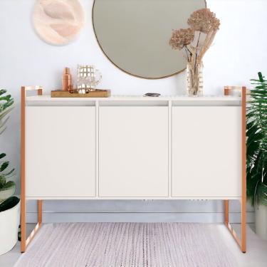 Imagem de Buffet 3 Portas Aparador Londres - Branco Cobre Branco Cobre