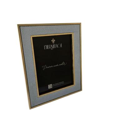 Imagem de Porta Retrato Ps - Veludo Azul - Dourado 10 X 15cm