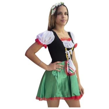 Imagem de Fantasia Italiana Infantil Vestido Com Tiara Tamanho P