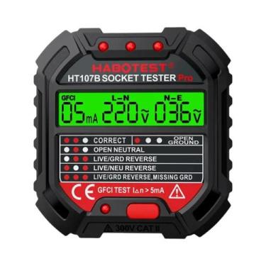 Imagem de Testador De Tomada UE HABOTEST HT107 pro Detector De Tensão Polaridade