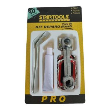 Imagem de Kit 10 Peças Reparo Pneu Bicicleta C/ 3 Chaves STARTOOLS