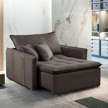 Imagem de Poltrona Cama em Madeira Eucalipto 110 cm Detroid Yescasa Veludo