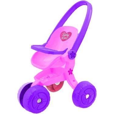 Imagem de Carrinho De Boneca Baby Love Rosa e Roxo -Usual Brinquedos