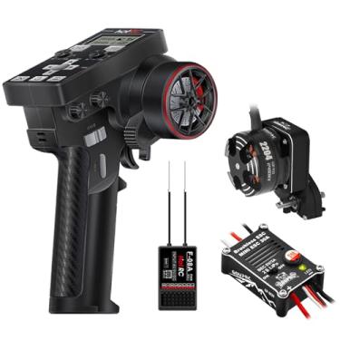 Imagem de GOUPRC Racing RC Transmitter 8 Channels 2.4GHz and Receiver with 2204 2400KV Brushless Outrunner Transmission Motor & 30A Brushless Esc for SCX24 RC Crawler Axial 1/24 RC Car Crawler Black