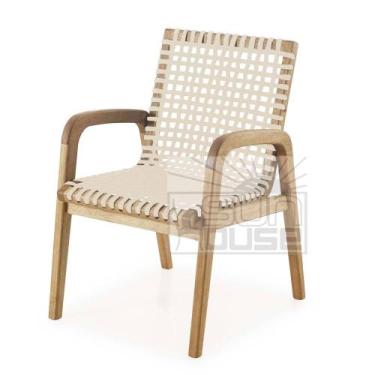 Imagem de Cadeira Trama com Braco Corda Areia Estrutura Stain Jatoba - 64324 - S