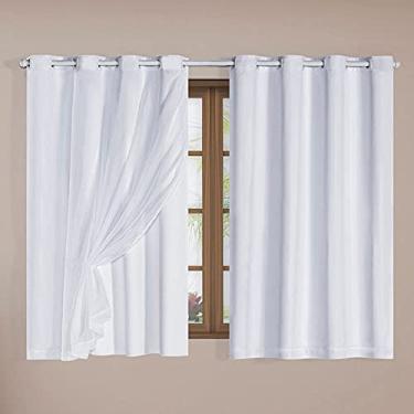 Imagem de Cortina Voil Blackout Tecido PVC Janela 2x1,4 Branco