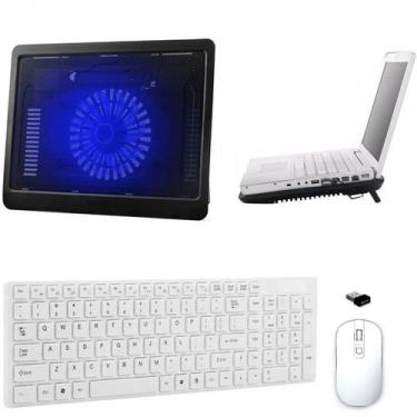 Imagem de Teclado, Mouse e Suporte Cooler para Notebook Positivo Branco - BD Net