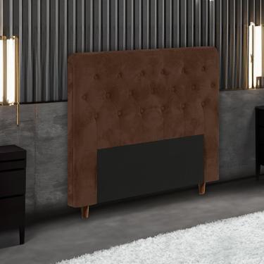 Imagem de Cabeceira para Cama Box Solteiro Portobel Marcela com Revestimento em Suede
