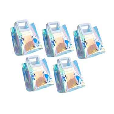 Imagem de Fenteer 5x Sacolas de presente transparentes, sacolas de embrulho para presente, elegantes de lembrancinhas de festa em PVC transparente, sacola de brindes