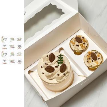 Imagem de Caixa de bolo Bento Hzzycaxli 6 conjuntos com cupcakes e mini bolo