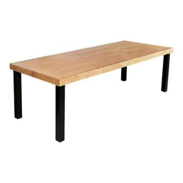 Imagem de Mesa De Jantar Industrial Retangular Rústica 2M Arlete Base Alumínio -