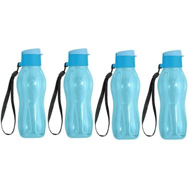 Imagem de Kit 4 Garrafas de Água Tupperware Eco Tupper Azul Claro 310ml