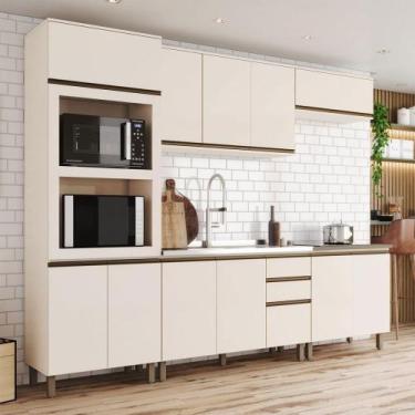 Imagem de Cozinha Completa Connect 12 Portas 2 Gavetas Off White - Henn, Bege, M