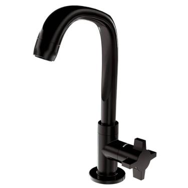 Imagem de Torneira para Lavatório Bica Alta Fitt Cross 1195 F64 Preta - 7110057 - LORENZETTI