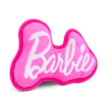 Imagem de Buckle-Down Brinquedo para cães Mattel, Barbie Autograph Script rosa e branco, pelúcia