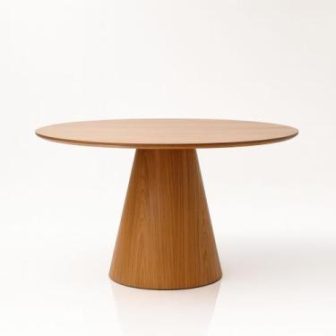 Imagem de Mesa de Jantar Cone Redonda 150 cm Base Madeira Freijó Tampo Freijó - 