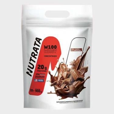 Imagem de Whey Protein Nutrata W100 Refil 900g - Nutrata Suplementos, Morango
