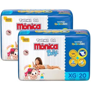 Imagem de Fralda Descartável Turma da Mônica Baby - Kit com 2 pacotes - Tam XG -