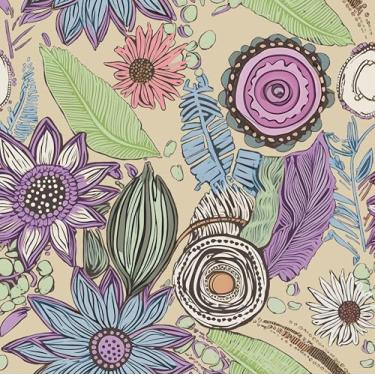 Imagem de Papel de parede vintage descascar e colar, papel de contato floral boho 44,5 cm x 998,2 cm, flores botânicas retrô, papel de parede descolado, autoadesivo, removível, à prova d'água para prateleiras