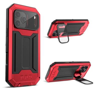 Imagem de FunnyWin Capa de celular compatível com iPhone 17 Air Metal com suporte para câmera Gorilla Glass integrada, híbrida, militar, armadura de silicone resistente, capa de telefone para homem e mulher