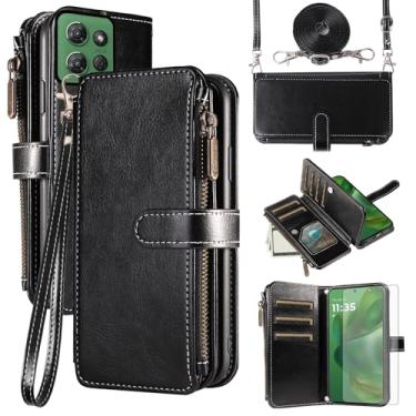 Imagem de Asuwish Capa de celular para Motorola Moto G Power 5G 2025 com protetor de tela de vidro temperado e cordão com zíper, porta-cartões, suporte, suporte para celular, acessórios XT2515-1 feminino