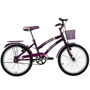 Imagem de Bicicleta Infantil Aro 20 Feminina Susi Roxa Com Para-Lama E Cesta - D