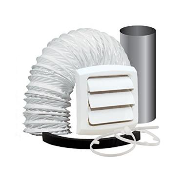 Imagem de Dundas Jafine EXWTZW Kit de ventilação para ventilador de banheiro com duto de vinil de 10 cm x 1,5 m, estilo de parede