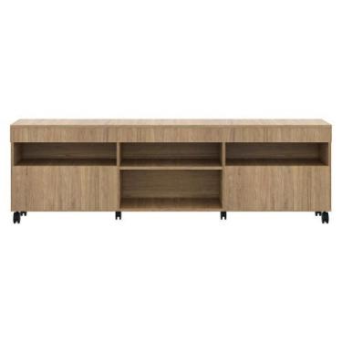 Imagem de Rack Com Rodízios Para Até 65 Com 2 Portas Rustic - MULTIMOVEIS