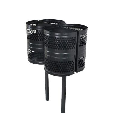 Imagem de Lixeira Polônia 4 Cestos Parque Calçada Rua Tela Moeda 120cm