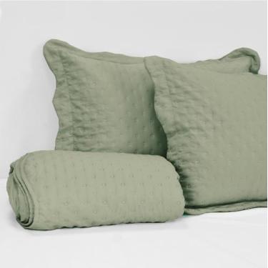 Imagem de Cobre Leito Genebra Casa Di Valle Queen Liso 400 Fios Macio, Green Fie