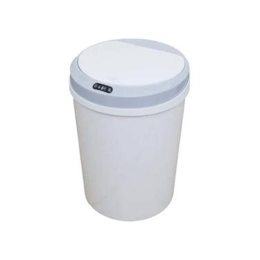 Imagem de Lixeira Inteligente Touch Branca Automática Redonda 12 Lts