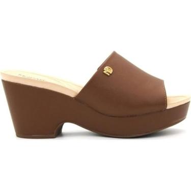 Imagem de Modare, TAMANCO MODARE FEMININO 7137.123 SALTO ANABELA 8CM LEVE Cor:Avela;Tamanho:36