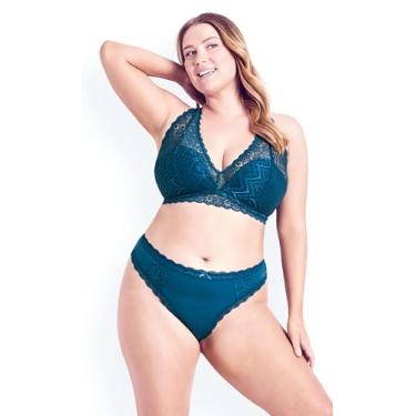Imagem de HIPS & Curves Sutiã feminino plus size - costas nadador Vera, Azul-petróleo, 16 Plus