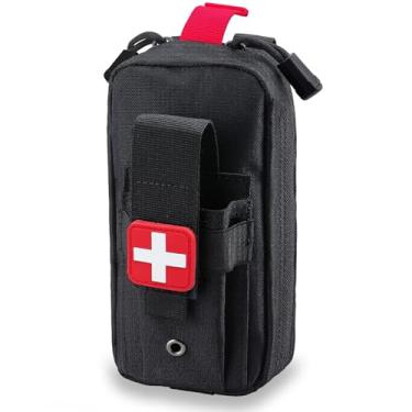 Imagem de Bolsa de primeiros socorros ifak Molle pequena bolsa tática para traumatismo médico para acampamento, caminhada, sobrevivência, atividades ao ar livre, suprimentos médicos e organizador de ferramentas
