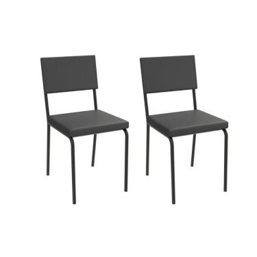 Imagem de Kit 2 Cadeiras De Cozinha Zaria 2c128prf Aço 2 Un Preto-ano Preto - Kappesberg