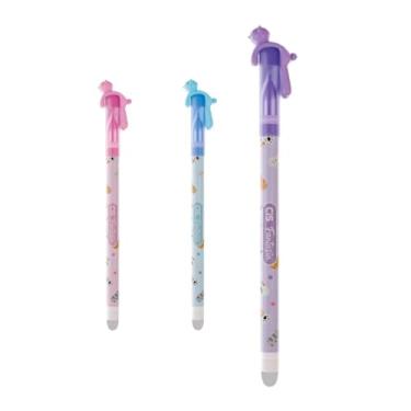 Imagem de Caneta Gel Apagável Fantasia Gato 0.5mm CiS Tinta Azul Bichinhos Escolar Colorido Fofo Animais