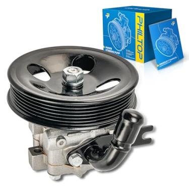 Imagem de PHILTOP Bomba de direção hidráulica 96148 com polia, adequada para 2006-2010 Optima 2.4L, 2007-2010 Rondo 2.4L, substitui OE 571002G000, 571002G050, 96-148