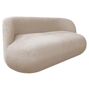 Imagem de Sofá Nimbus 160cm Orgânico Luxo Sala Recepção 2 Lugares Linho Bege