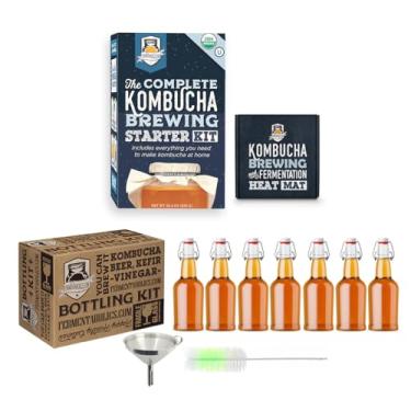 Imagem de O kit completo de preparação de cerveja Kombucha com cultura | Kit de fabricação orgânica certificado pela Fermentaholics USDA (o kit de fabricação de cerveja Pro Kombucha) | Certificado Kosher