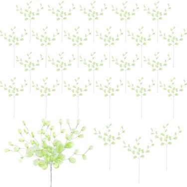 Imagem de BEIQIYA 25 ramos de flores de cristal acrílico, buquês de gotas de contas artificiais, arranjos florais verdes para casamento, Natal, Dia de Ação de Graças, decoração de mesa para escritório em casa
