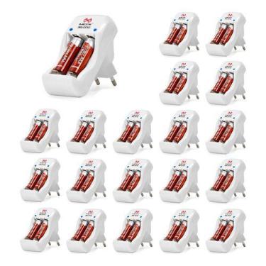 Imagem de Kit 5 Carregadores + 10 Pilhas Aaa Recarregáveis MO-CP32 - Mox