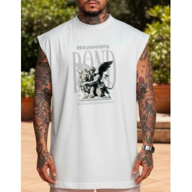 Imagem de Regata Over Machao Heavenly Bond Algodão Premium Verão - AL7, Branco, 