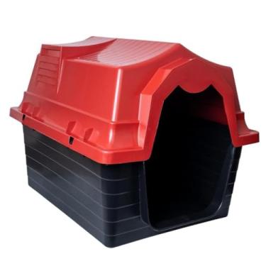 Imagem de Casinha para Cachorro N6 – Resistente, Impermeável e Confortável para Cães de Porte Médio a Grande(Vermelho)