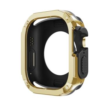 Imagem de JDIME Capa 2 em 1 para Apple Watch Series 8/7/SE/6/5/4 Ultra 41 mm, 45 mm, 40 mm, 44 mm, 49 mm, TPU (ouro, 41 mm)