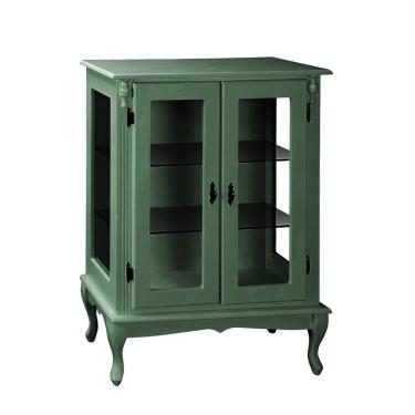 Imagem de Cristaleira Clássica Em Madeira - 2 Portas E 2 Prateleiras Com Pés Luiz Xv