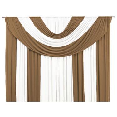 Imagem de Cortina Suprema Malha Com Bandô 2 Cores 2,00x 1,70m Decoração Para Cas